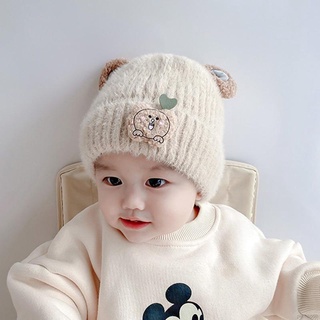 Mũ len cotton mềm co giãn giữ ấm cho bé