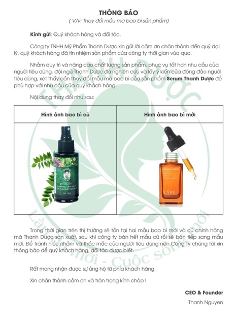 SERUM THANH DƯỢC - LÁRE( MẪU MỚI ) ĐIỀU TRỊ DA TỪ THIÊN NHIÊN | BigBuy360 - bigbuy360.vn