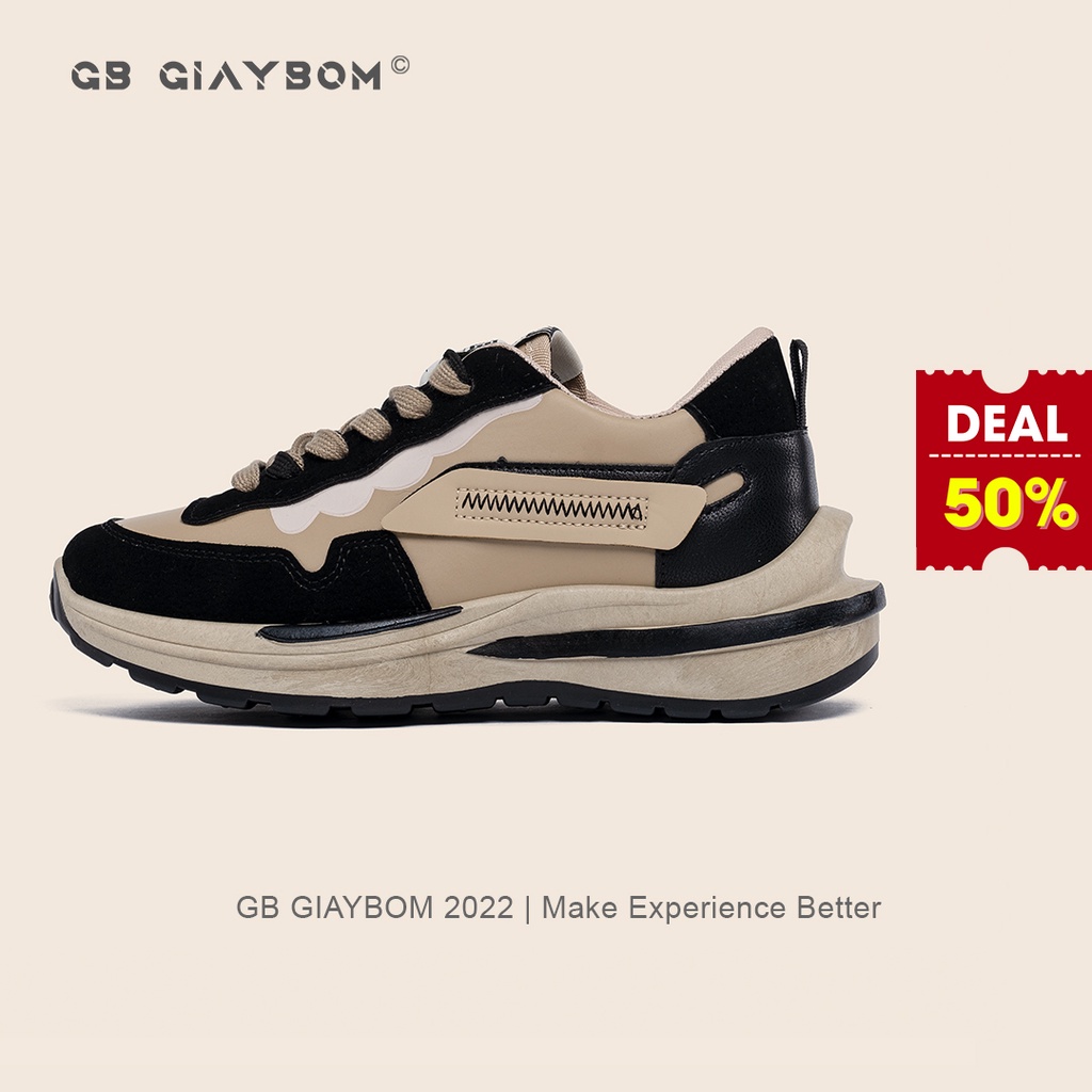 Giày Thể Thao Nữ Độn Đế Giày BOM Sneaker Tăng Chiều Cao Ulzzang Hàn Quốc Mới Nhất giayBOM GB Warriors B1554