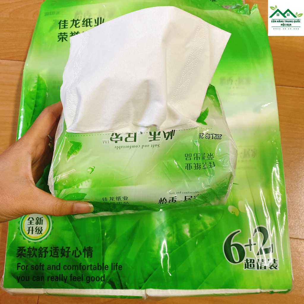 1 Dây 8 gói giấy ăn rút Trà xanh siêu dai, mềm, đẹp