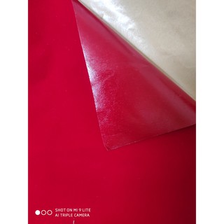 Decal nhung dán hộp quà màu đỏ {khổ ngang 50cm}