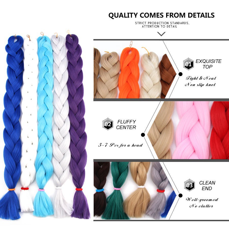 Bím Tóc Giả 82inch 165g Nhiều Màu Sắc Cá Tính