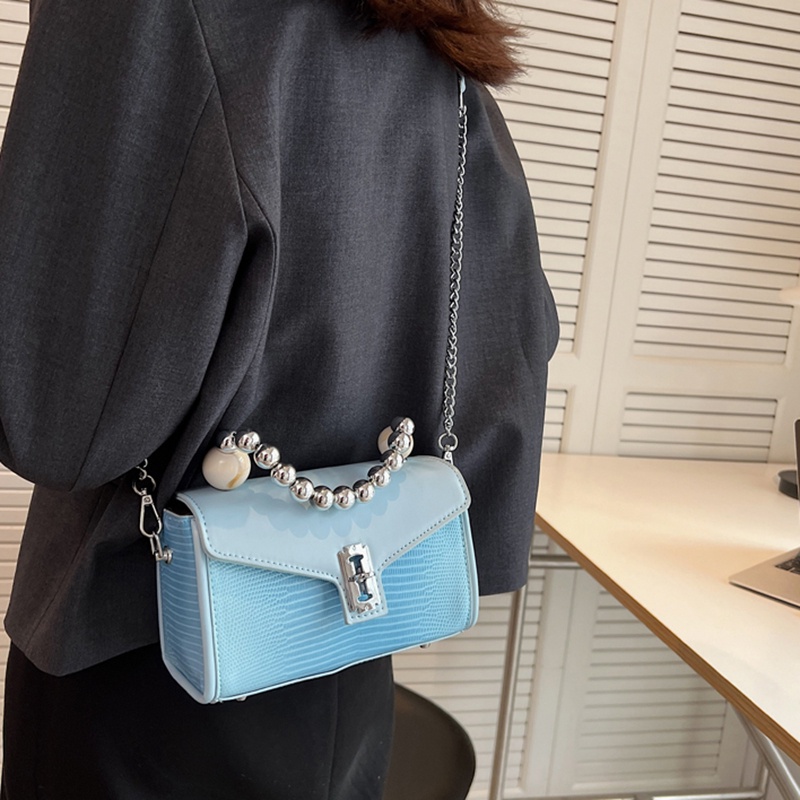 IELGY Túi Đeo Vai Màu Trơn Phối Dây Xích Thời Trang Cho Nữ