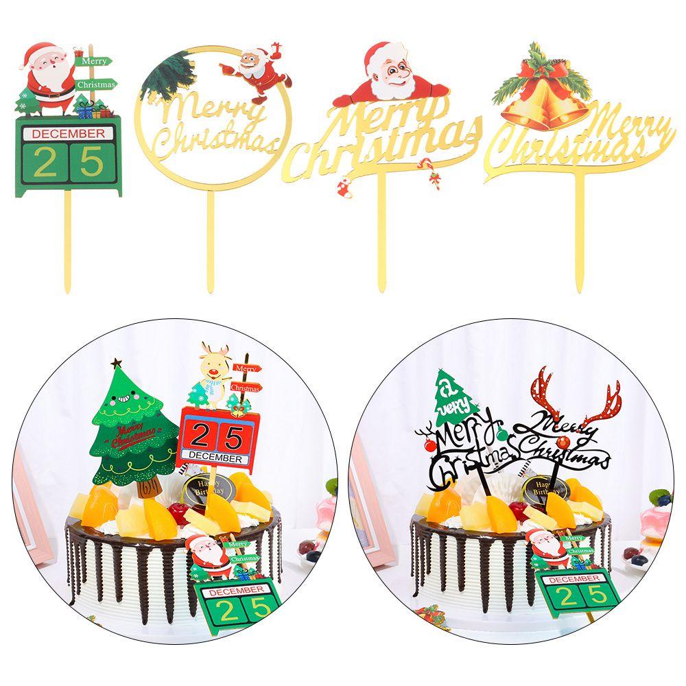 YNATURAL Topper Trang Trí Bánh Kem Hình Giáng Sinh
