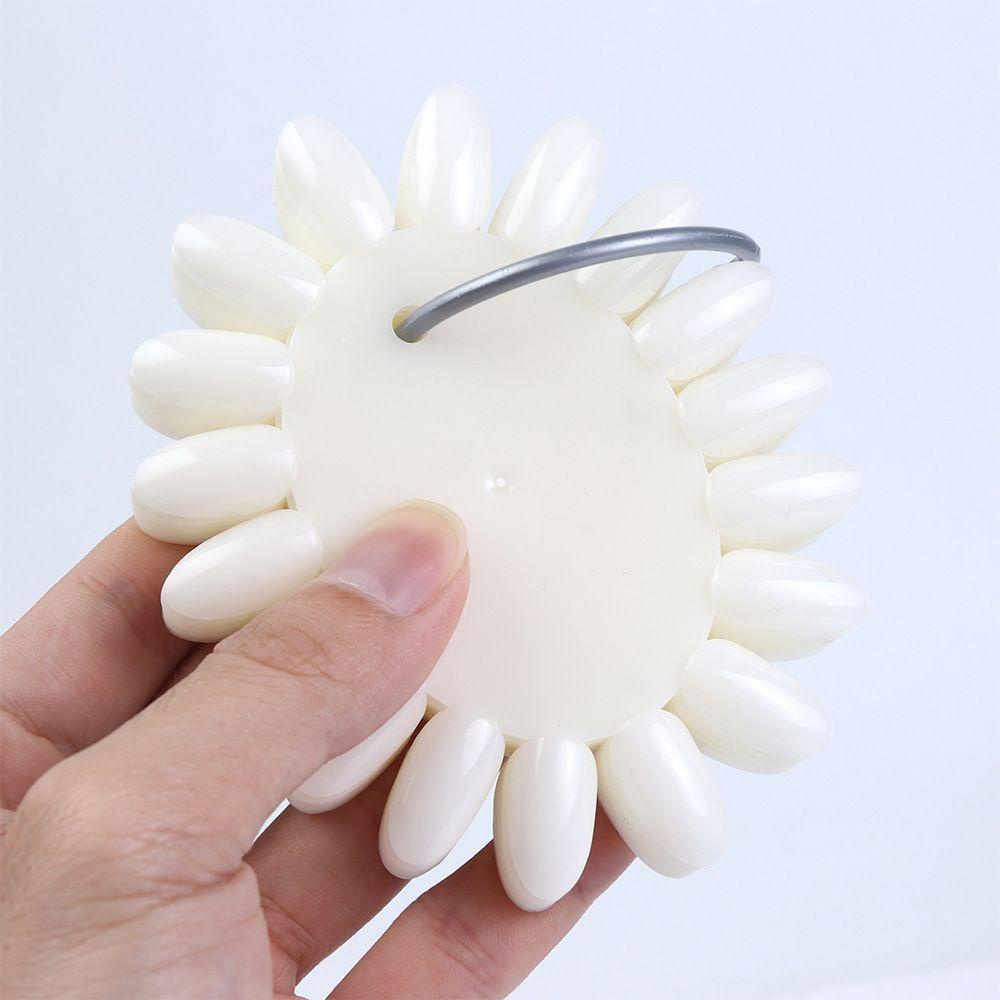 Khay Trưng Bày Móng Tay Giả Hình Tròn Bằng Acrylic Trong Suốt Kèm Thẻ Màu Tiện Dụng