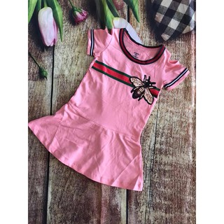 đầm thun rớt vai bé gái