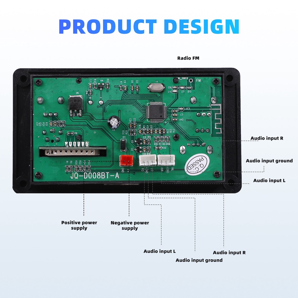 Bảng Mạch Giải Mã Bluetooth 5.0 MP3 FM DC 12V MP3 WMA WAV APE FLAC Chất Lượng Cao