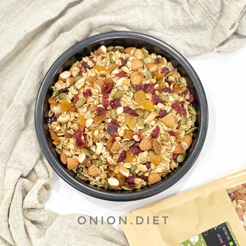 Ngũ Cốc Ăn Kiêng Nhiều Hạt - Không Đường Giảm Cân 250G Granola Onion.Diet