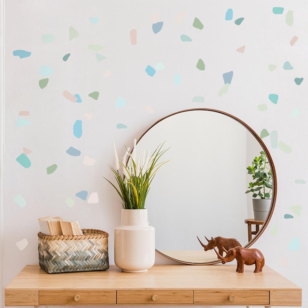 Miếng Dán Tường PVC Hình Terrazzo Màu Sắc|Phụ Kiện Trang Trí Nhà Cửa Độc Đáo Sáng Tạo