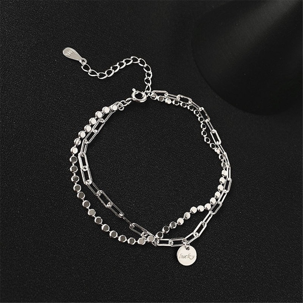 Vòng tay hai lớp mặt hình học phong cách Hàn Quốc dễ phối đồ