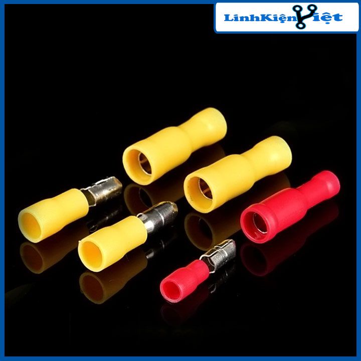 Gói 100 chiếc cos đầu đạn MPD FRD 2 đầu đực cái 1.25-156, 2-156 cốt bấm nối dây điện đủ màu kích thước