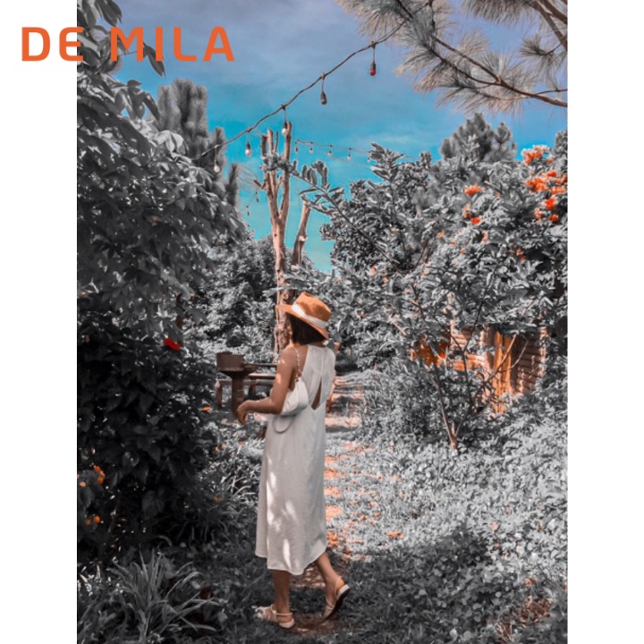 Đầm suông hai dây khoét lưng DE MILA Cao Cấp,Váy Trắng Maxi Cổ Yếm Hở Lưng 2 Lớp Đi Chơi Đi Biển Cực Đẹp- VTD47 | BigBuy360 - bigbuy360.vn