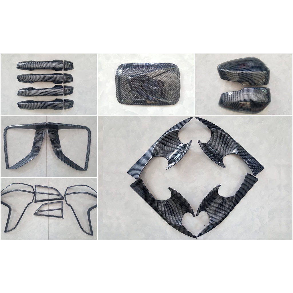 Ốp tay cửa hõm cửa Xpander 2018-2022 mạ crom đen nhám carbon Artistar