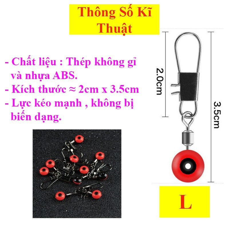 vỉ khóa link câu cá lăng xê có hạt đậu kết nối chuyen dụng cao cấp pk-36