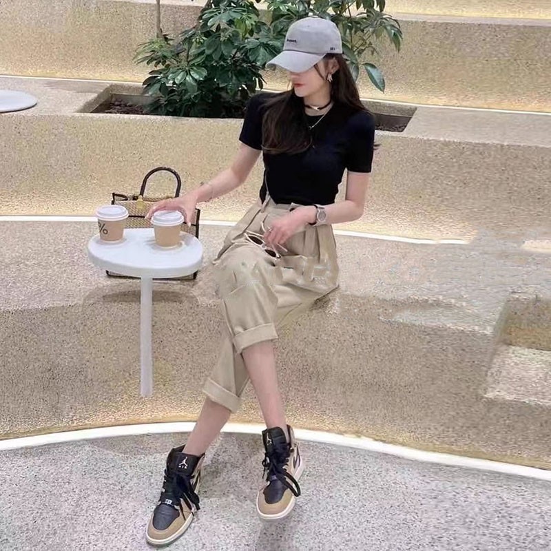 Kukee thời trang mùa hè giản dị dành cho nữ 2021 quần thẳng mới | BigBuy360 - bigbuy360.vn