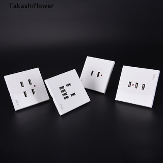 (Takashiflower) 2/3/4/6 USB Port Wall Charger Outlet AC Power Receptacle Socket Plate Panel Hot Sale