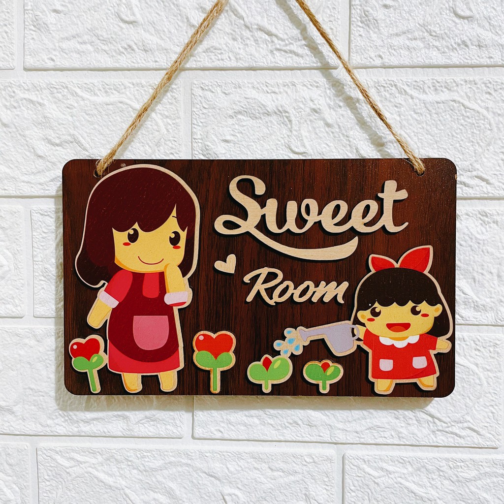 Bảng gỗ trang trí, décor, treo tường OHAY –  Gia đình – Sweetroom Mẹ và Bé  (Tặng móc treo)