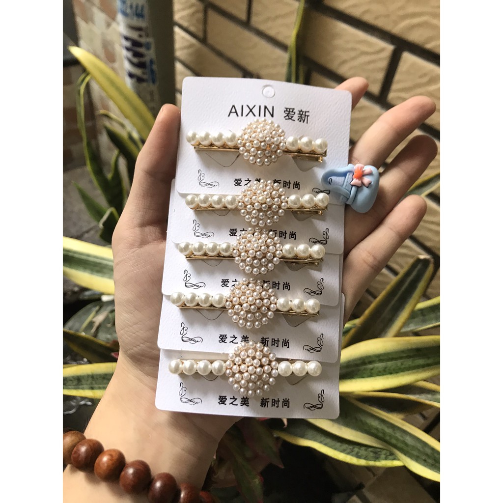 Kẹp mái đính hạt kiểu thời trang xinh xắn DTOnline