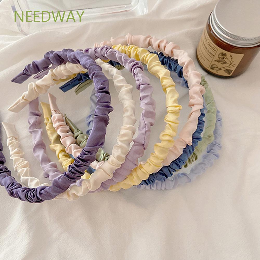 Cài tóc vải nhún màu trơn dễ thương