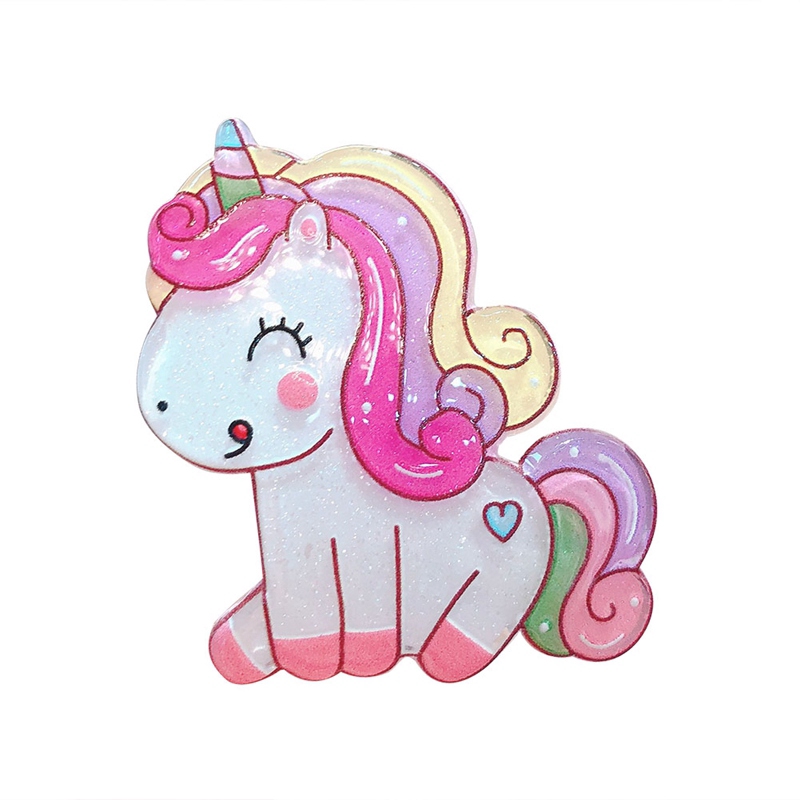 Kẹp Tóc Hình Ngựa Một Sừng Dễ Thương Cho Bé Gái