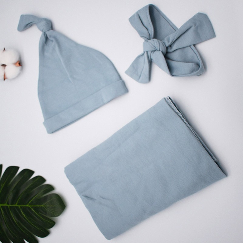 Set Chăn Quấn Giữ Ấm Và Nón Vải Cotton Dành Cho Em Bé