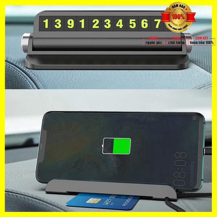 Bảng số điện thoại kiêm giá đỡ điện thoại trên taplo ô tô, xe hơi số phản quang BSDT-Z1