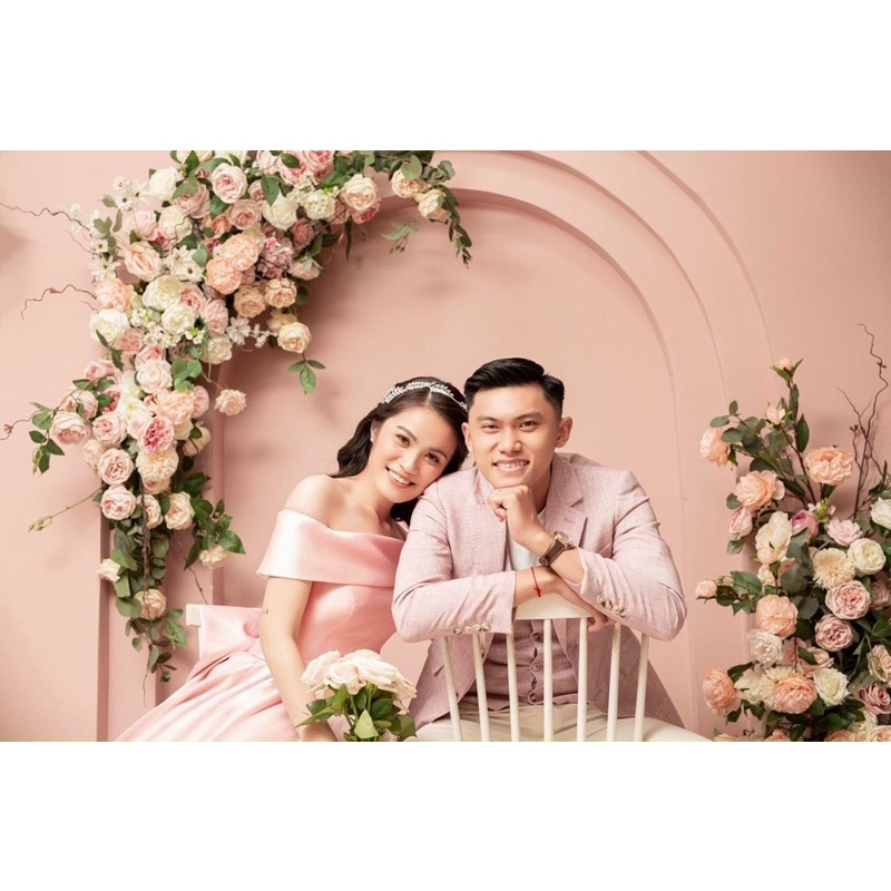 Đầm maxi mặc cưới bẹt vai đính nơ to lưng - size s/m/L/xl