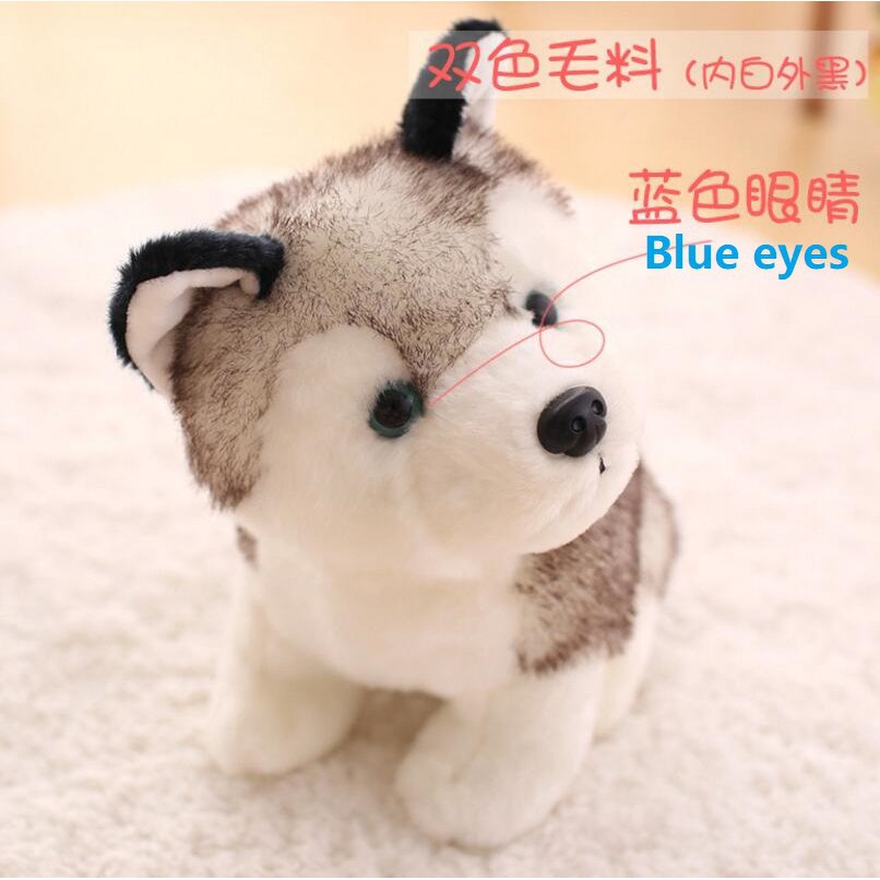 Thú Nhồi Bông Hình Chú Chó Husky Dễ Thương 20cm 7.9