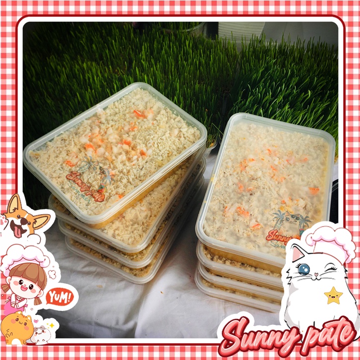 Pate tươi dinh dưỡng cho chó mèo - đa dạng vị đầy ụ topping - Sunny pate