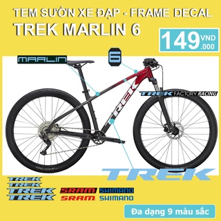 Tem decal dán sườn xe đạp TREK MARLIN 6 2021 | Frame decal | CycleWrap