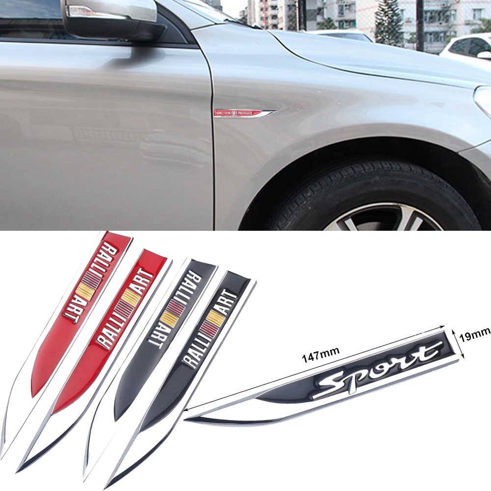 FENDER Set 2 Miếng Dán Trang Trí Tấm Chắn Bùn Bằng Kim Loại Họa Tiết 3D Dành Cho Xe Hơi Toyota Vios Wish Yaris Corolla Cross Avanza