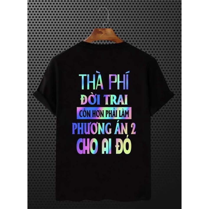 BST Áo thun tay ngắn in hình phản quang 7 màu cực chất, coton thoáng mát