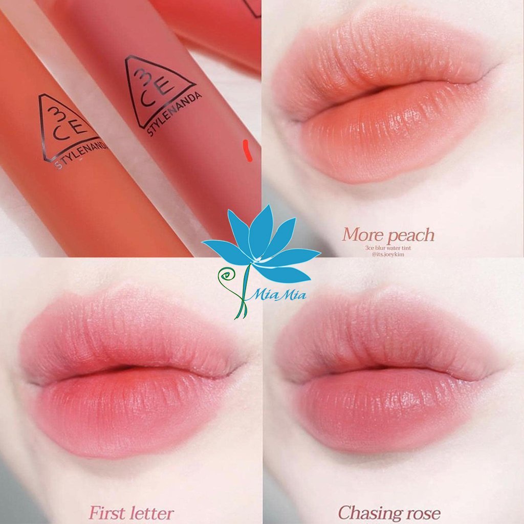Son 3CE Blur Water Tint MORE PEACH  - MÀU CAM ĐÀO BỀN MÀU LÂU TRÔI