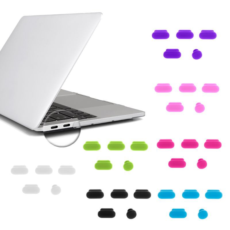 Set 5 đầu gắn nhựa silicone chống bụi cho các cổng dữ liệu của laptop