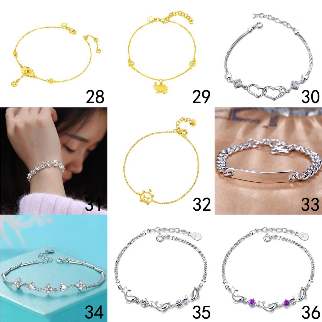 Vòng tay mạ bạc 925 50 mẫu tùy chọn thời trang Hàn Quốc S003