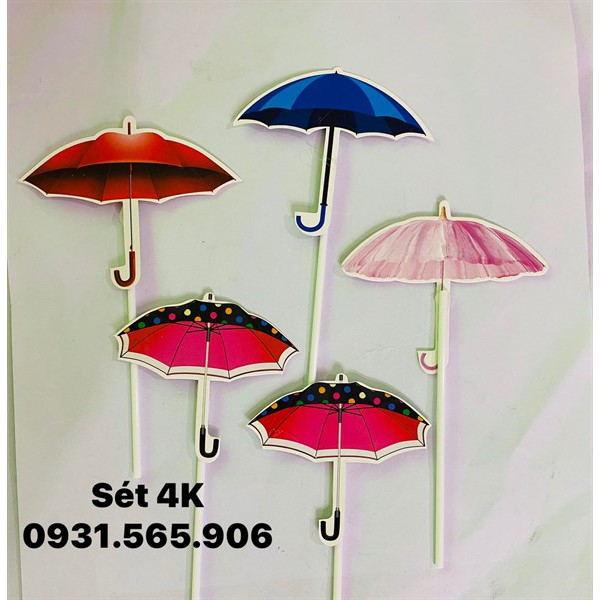 Set Cắm Ô Dù Phụ Kiện Trang Trí Bánh