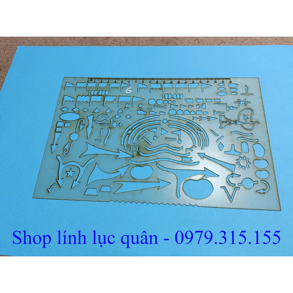 Thước chỉ huy tham mưu mẫu 6 (27.5x17.5cm)
