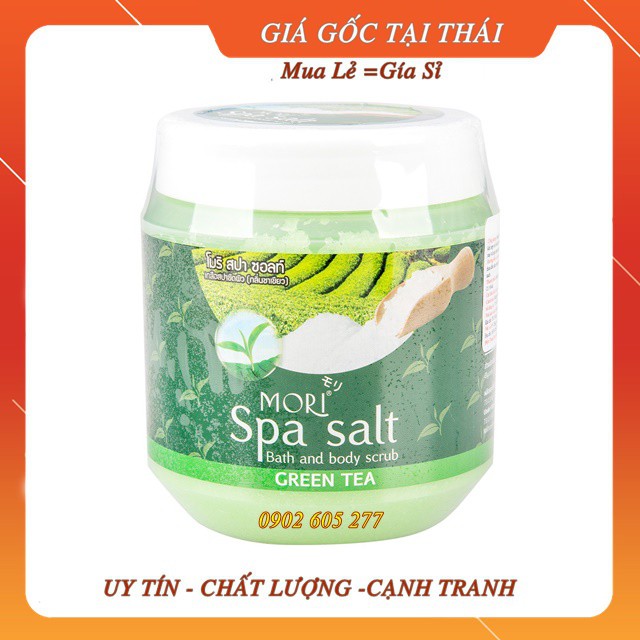 Hàng chính hãng] Muối Tắm Tẩy Tế Bào Chết Mori Hương Trà Xanh Salt Bath &amp; Body Scrub Thái Lan