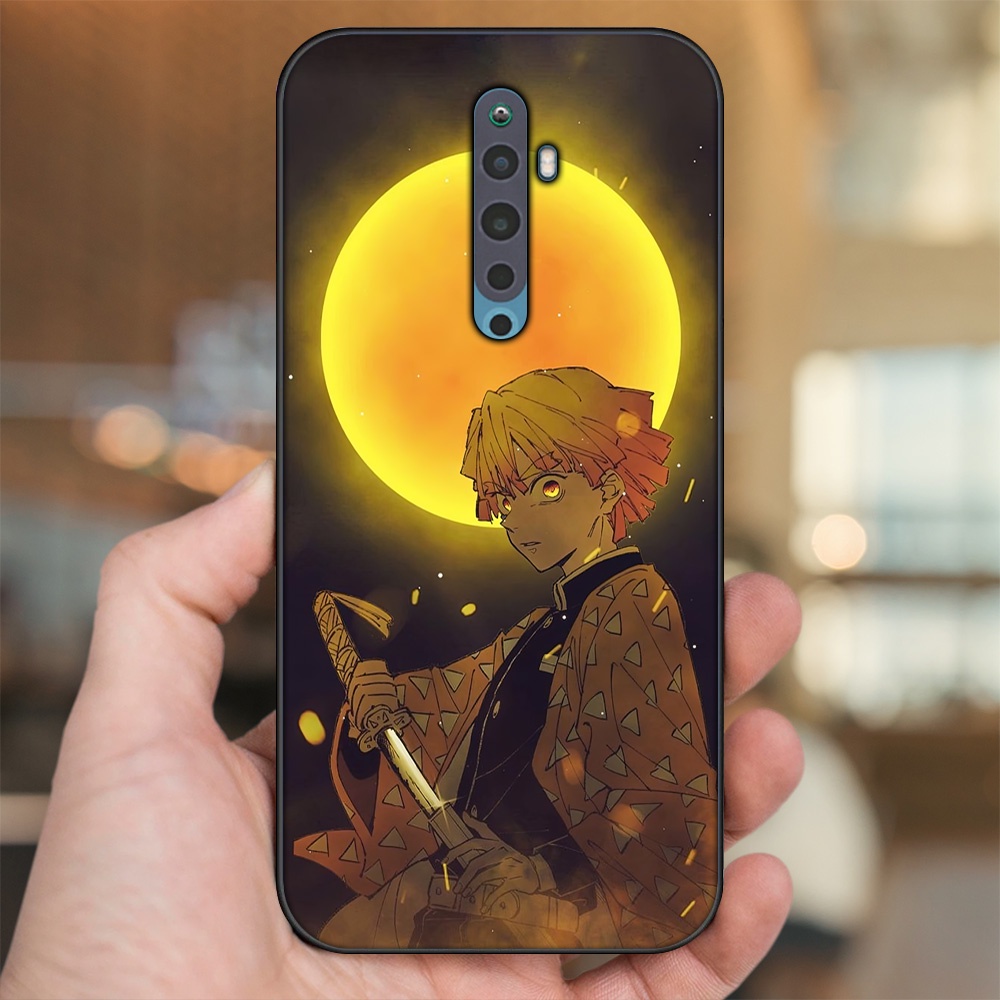 Ốp lưng Oppo Reno 2F viền đen in hình Zenitsu Kimetsu no Yaiba
