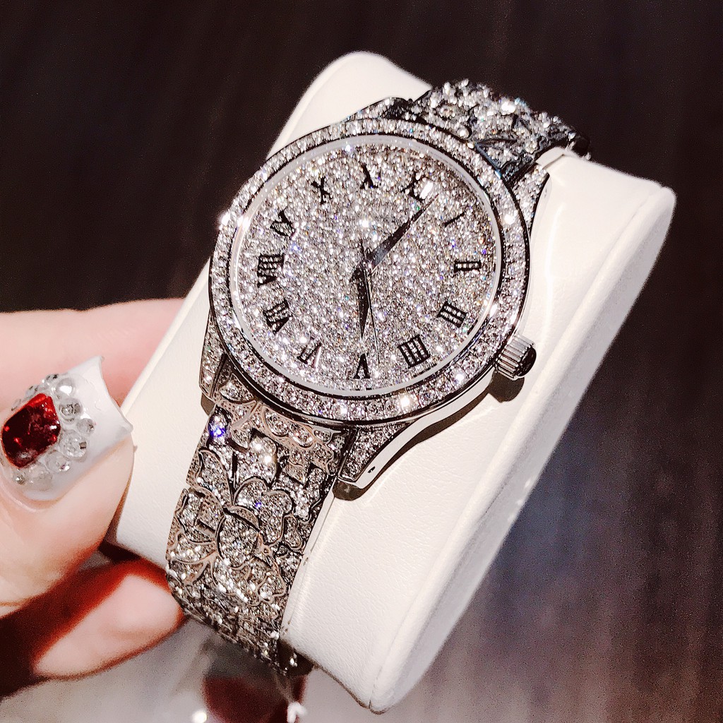 Đồng Hồ Nữ Davena Full Đá 37mm Silver Chính Hãng