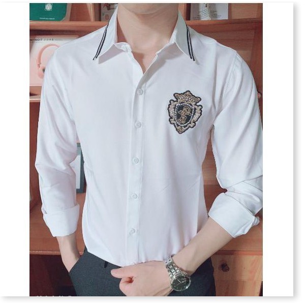 Áo sơ mi nam dài tay phối viền cá tính vải mềm mịn❤ HP