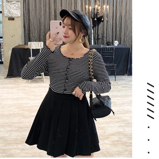 Áo thun gân big size tay dài sọc cổ viền bèo size đại 60-100kg