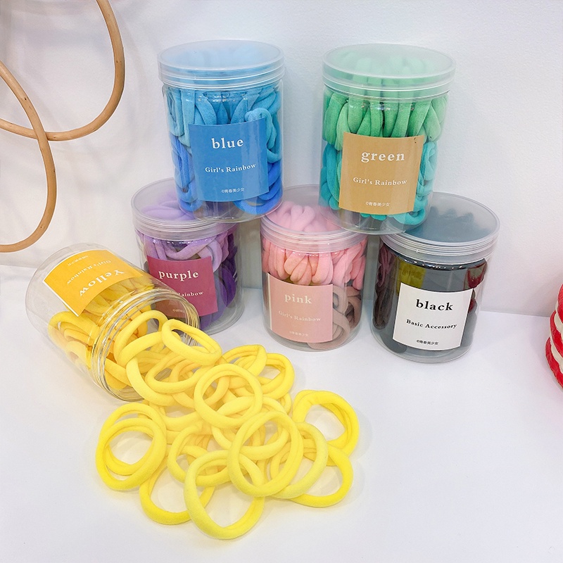 Dây Buộc Tóc Cao Su Co Giãn Tốt Màu Sắc Đơn Giản Thời Trang Cho Nữ