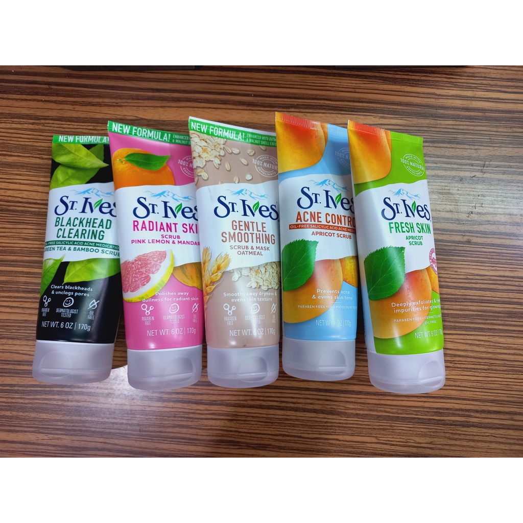 Sữa Rửa Mặt St.Ives Tẩy Tế Bào Chết  Đủ Mùi Chính Hãng 170g