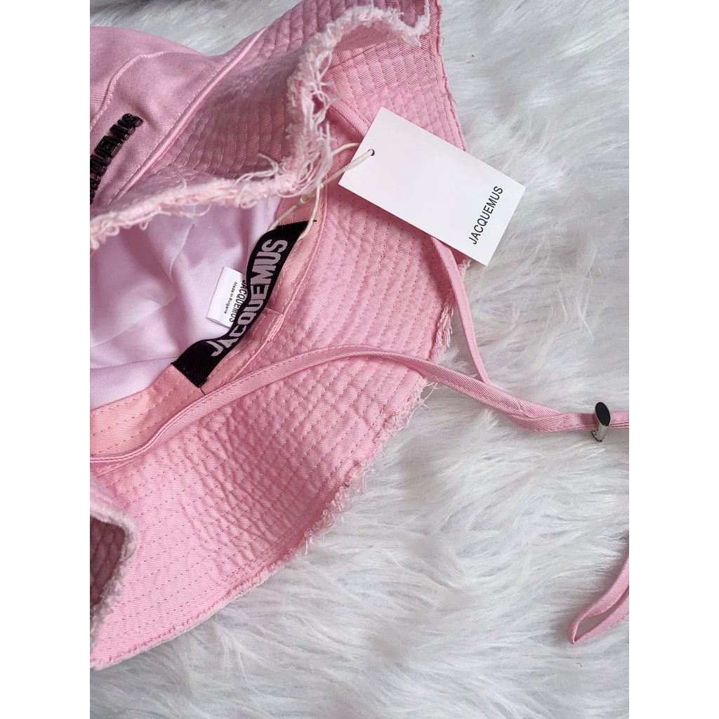 Mũ Ngư Dân Chống Nắng Chất Lượng Cao In Chữ JACQUEMUS Kiểu Pháp / Nhãn Kim Loại / HJ01