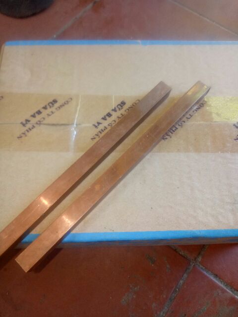 Thanh đồng đỏ dài 10cm rộng 5cm dày 1cm