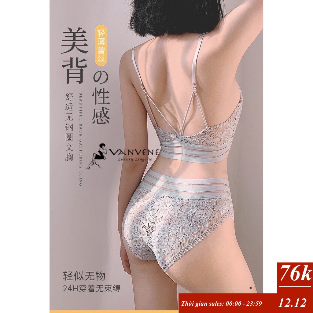 ÁO BRA REN SEXY VANVENE ĐỆM RỜI NÂNG NGỰC TỰ NHIÊN DÂY LƯNG CÁCH ĐIỆU FREE SIZE 40-60KG CHẤT REN MỀM MỊN KHÔNG XÙ A950