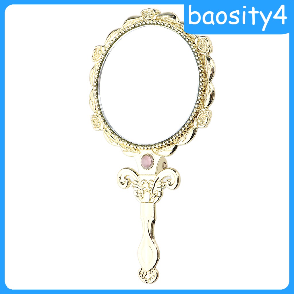 Gương trang điểm cầm tay hình tròn phong cách vintage thời trang