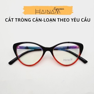 Gọng kính cận nữ mắt mèo HAINAM EYEWEAR màu sắc thời trang 2360