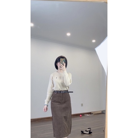 cv463- chân váy nhung tăm dài | BigBuy360 - bigbuy360.vn